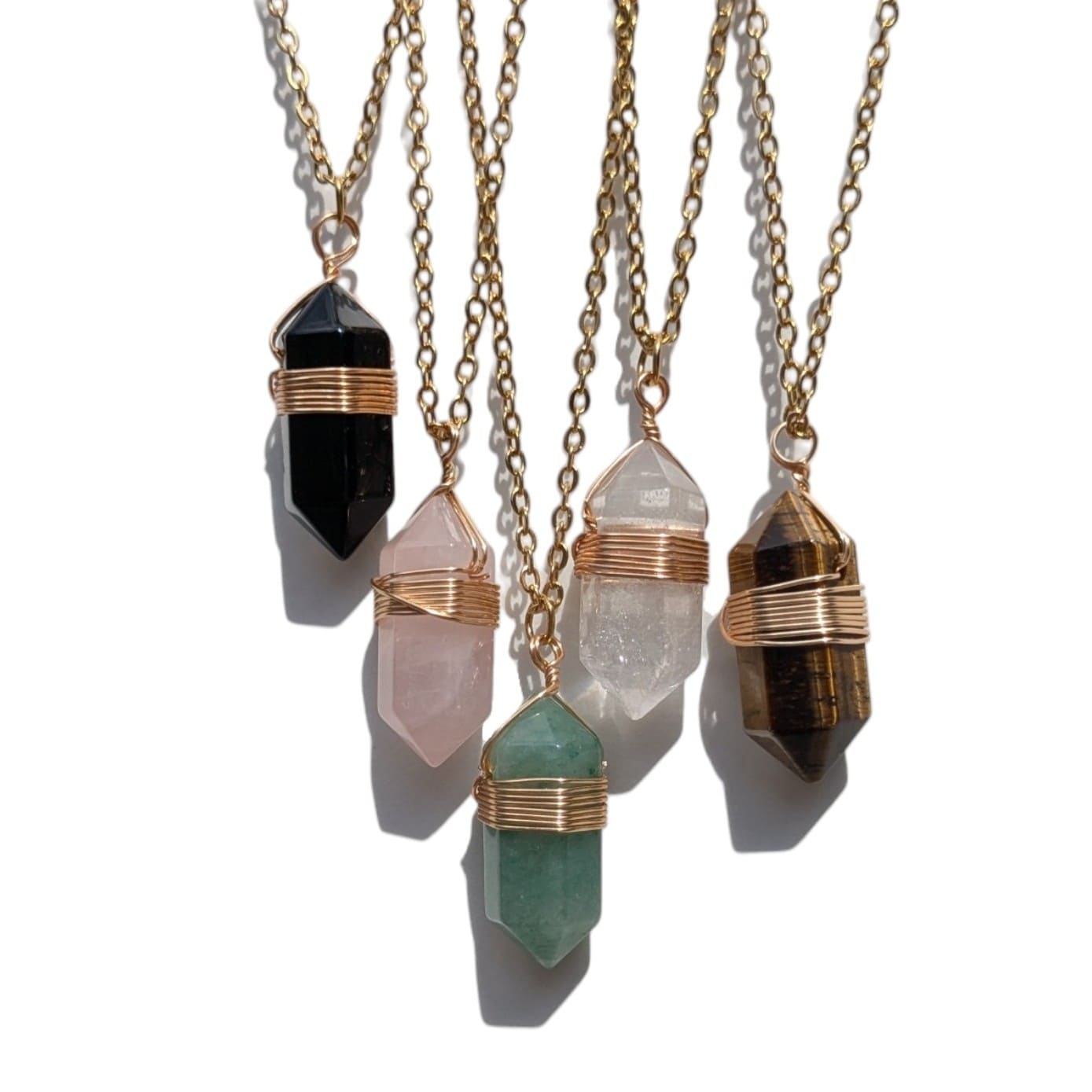 Collier biterminé pierres naturelles (pre-commande)