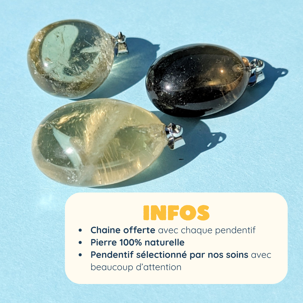 Pendentif en Citrine Roulée – Énergie et Abondance