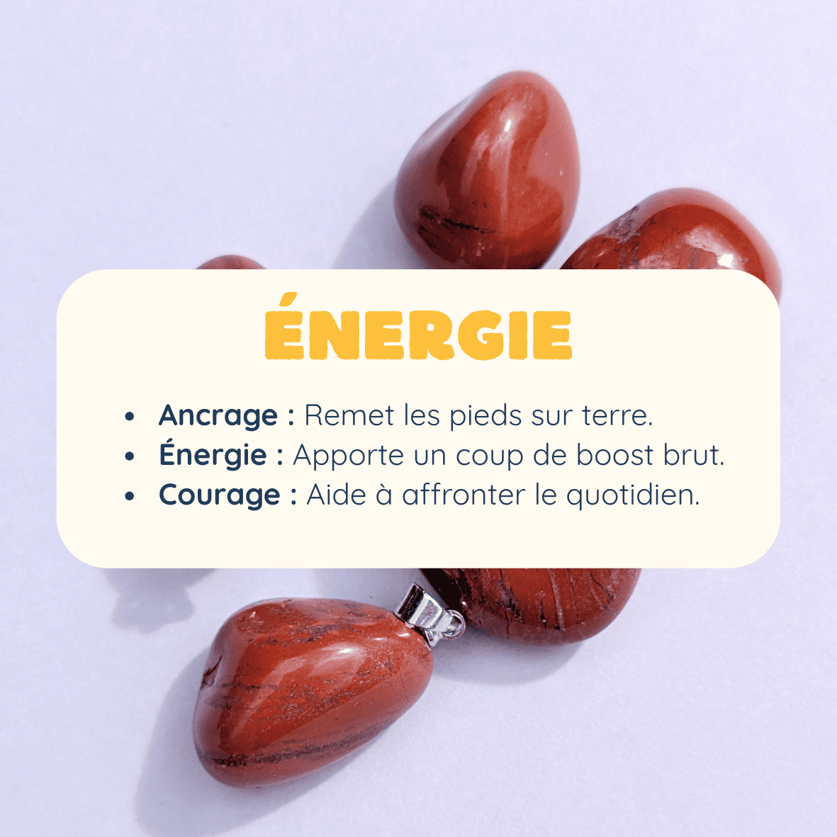 Pendentif en Jaspe Rouge Roulée – Vitalité et Ancrage