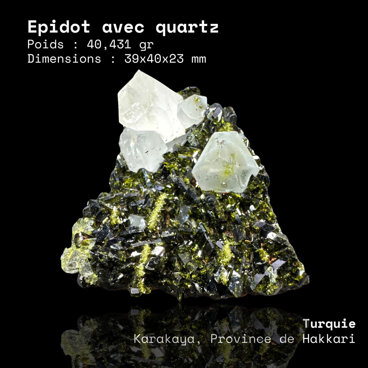 Épidote avec quartz 40,4g Turquie