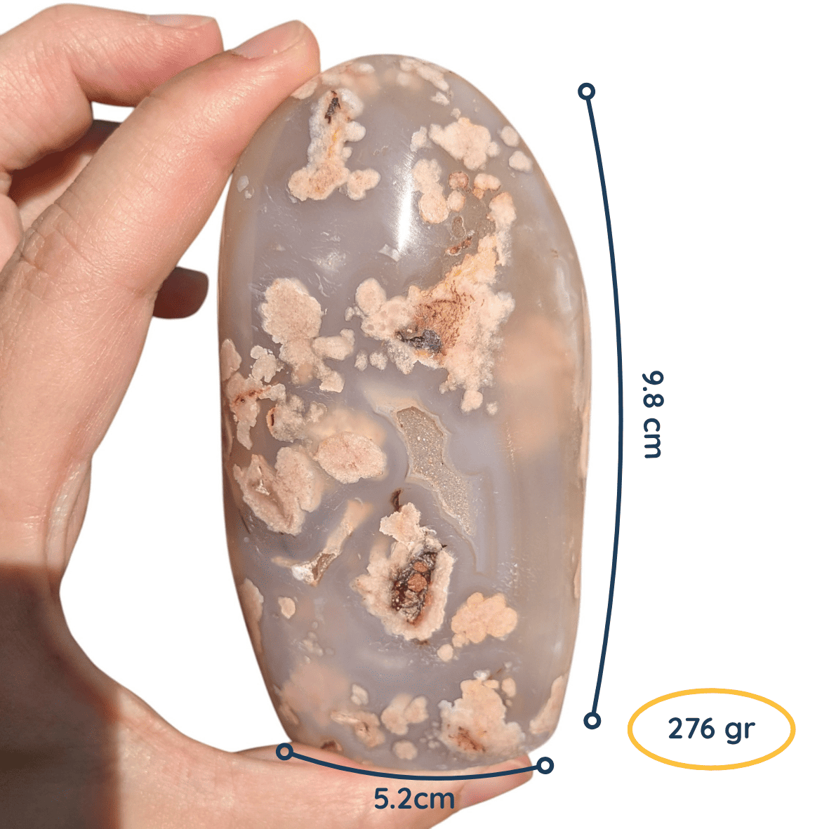 grande forme libre en agate fleur