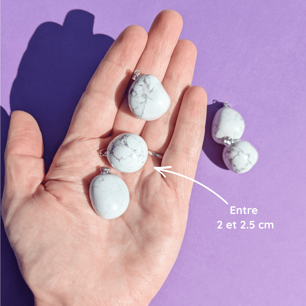 Pendentif en Howlite Roulée – Apaisement et Sérénité