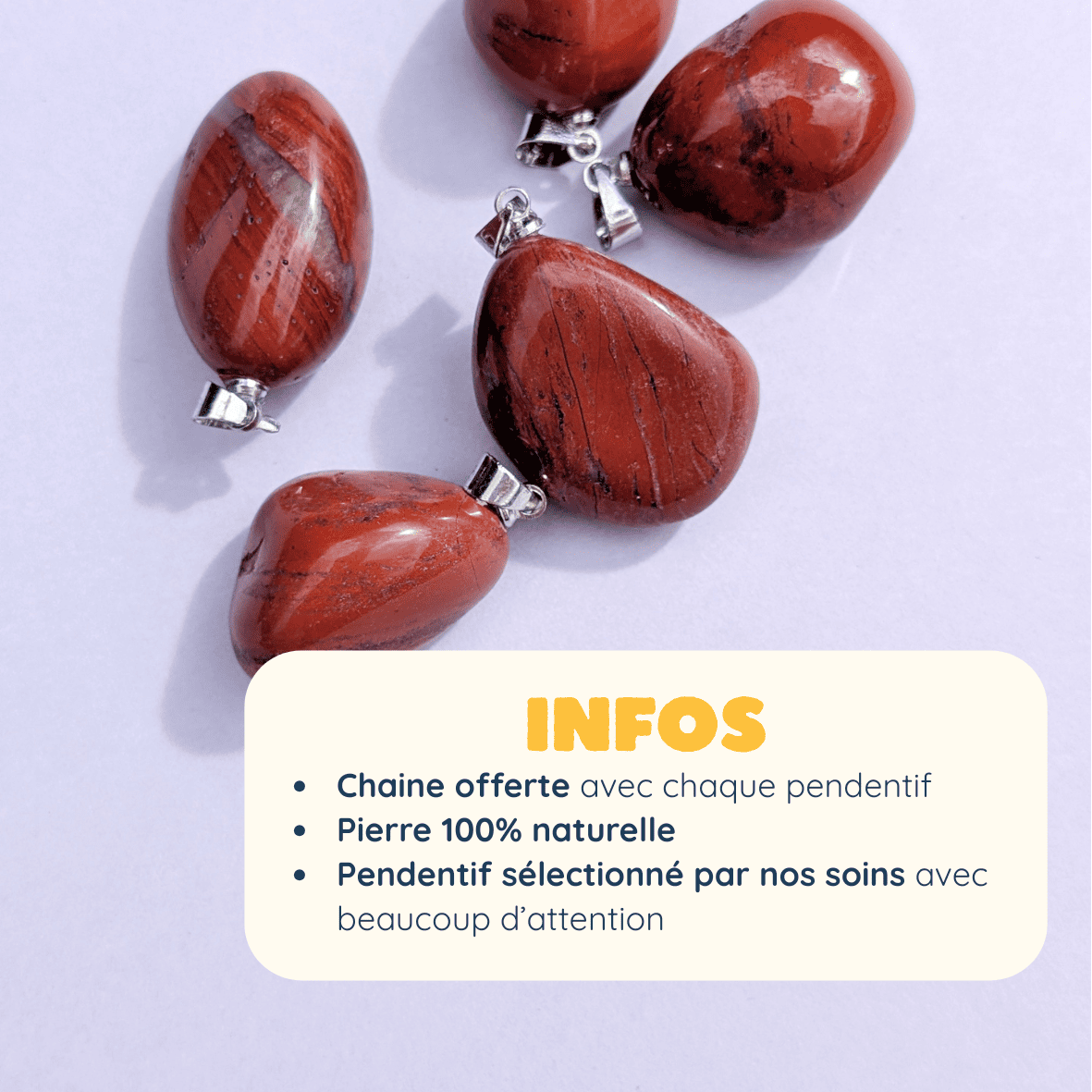 Pendentif en Jaspe Rouge Roulée – Vitalité et Ancrage