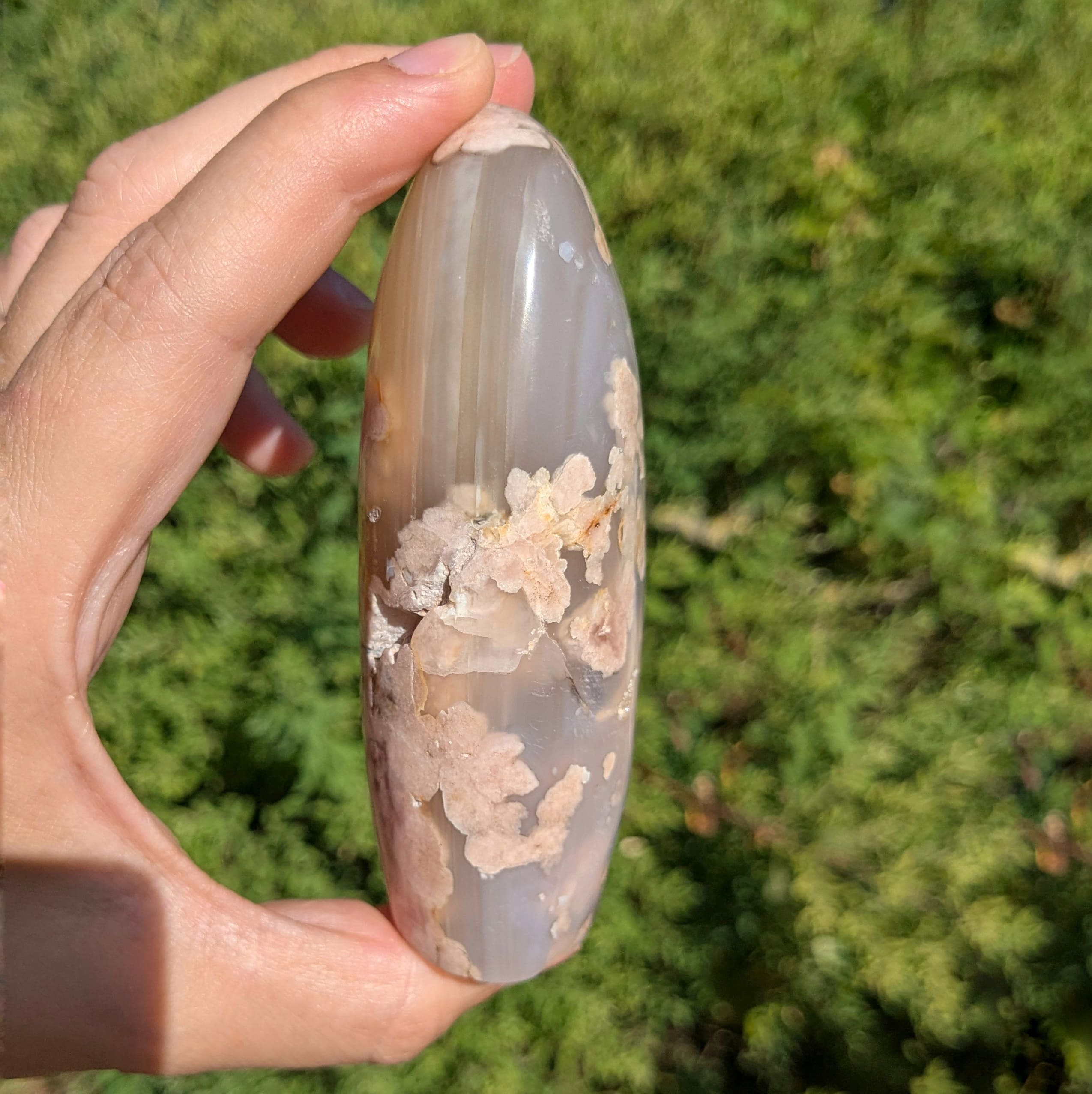 belle forme libre en agate fleur