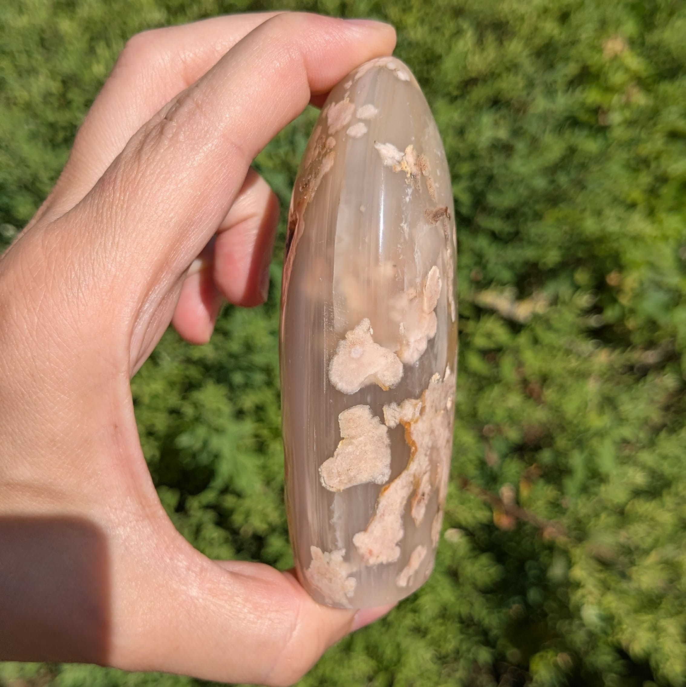 agate fleur naturelle et polie