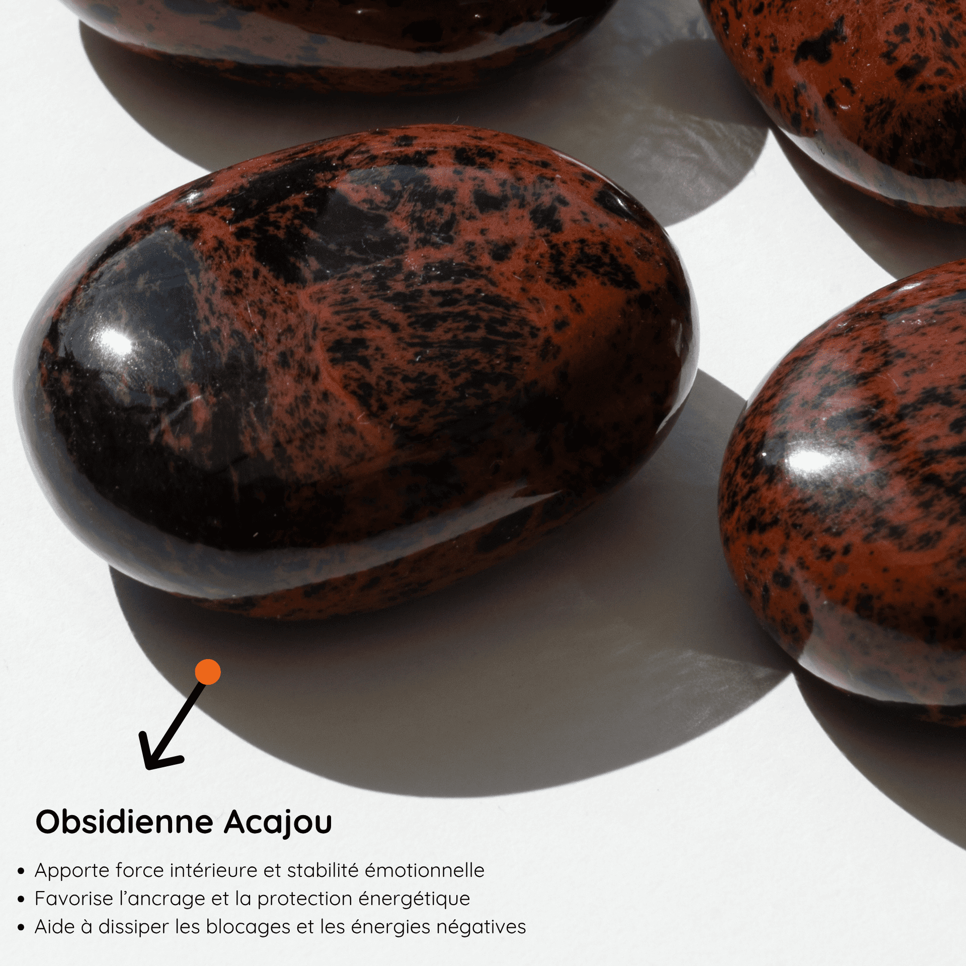 Galet Obsidienne Acajou vertus