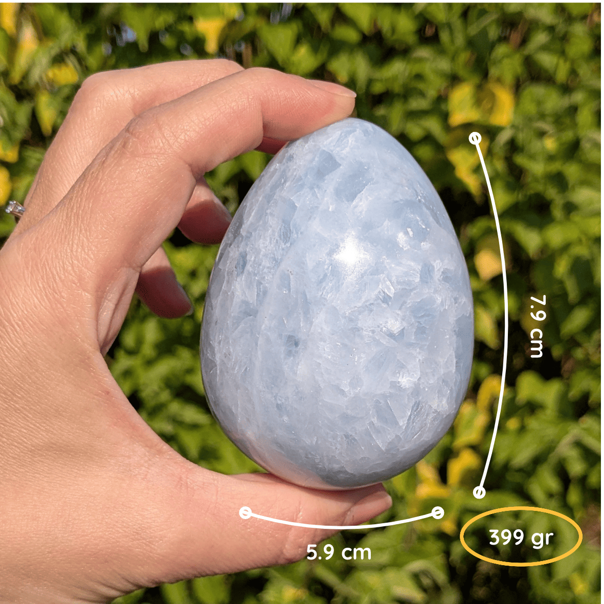 Oeuf calcite bleue