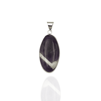 Pendentif en Améthyste Chevron – Intuition et Élévation Spirituelle