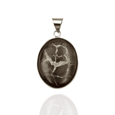 Pendentif Septaria Noire – Ancrage et Stabilité Émotionnelle