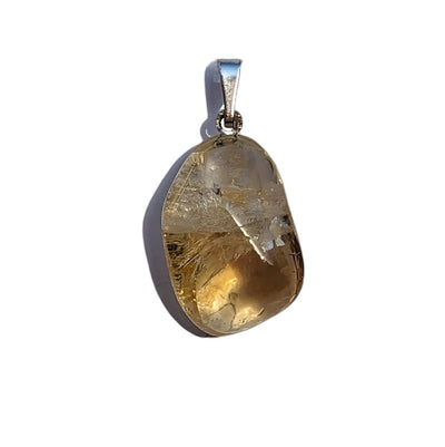 Pendentif en Citrine Roulée – Énergie et Abondance