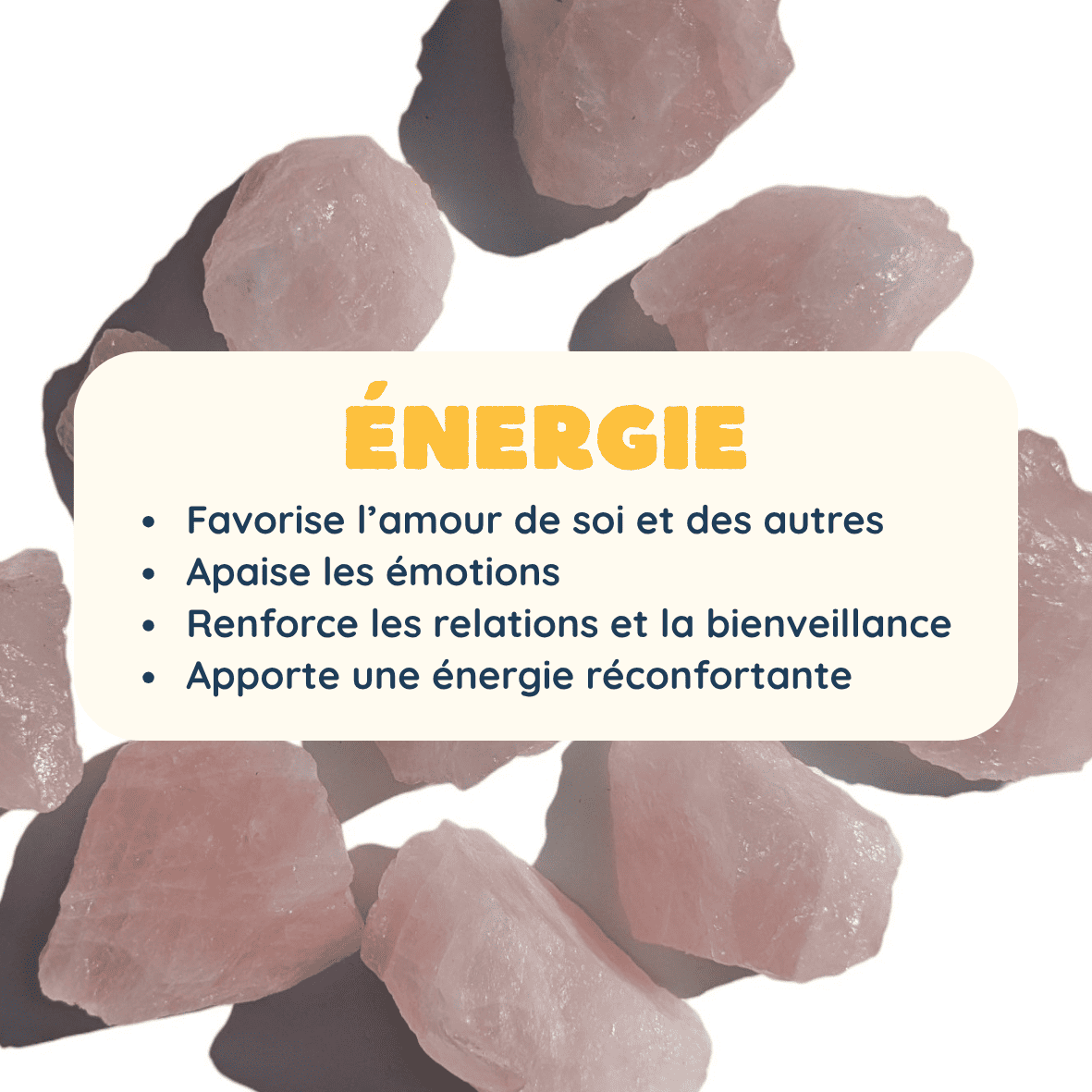 énergie pierre brute quartz rose