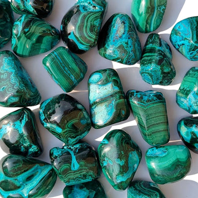 pierre roulée chrysocolle malachite