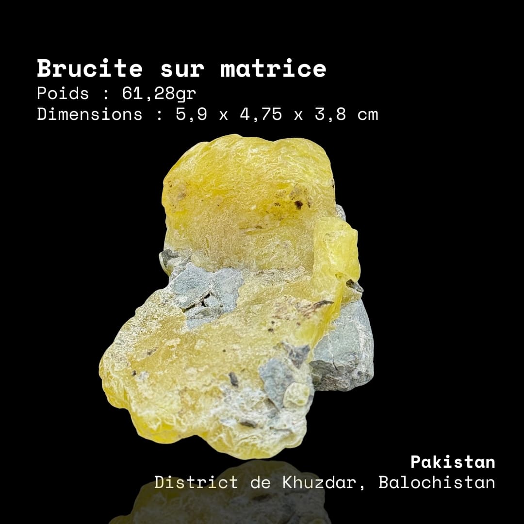 Brucite Jaune Citron Intense - Pakistan - Pièce Unique #01
