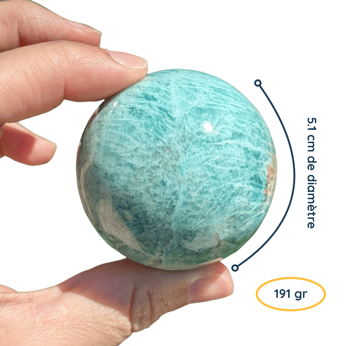 amazonite bleue en sphère