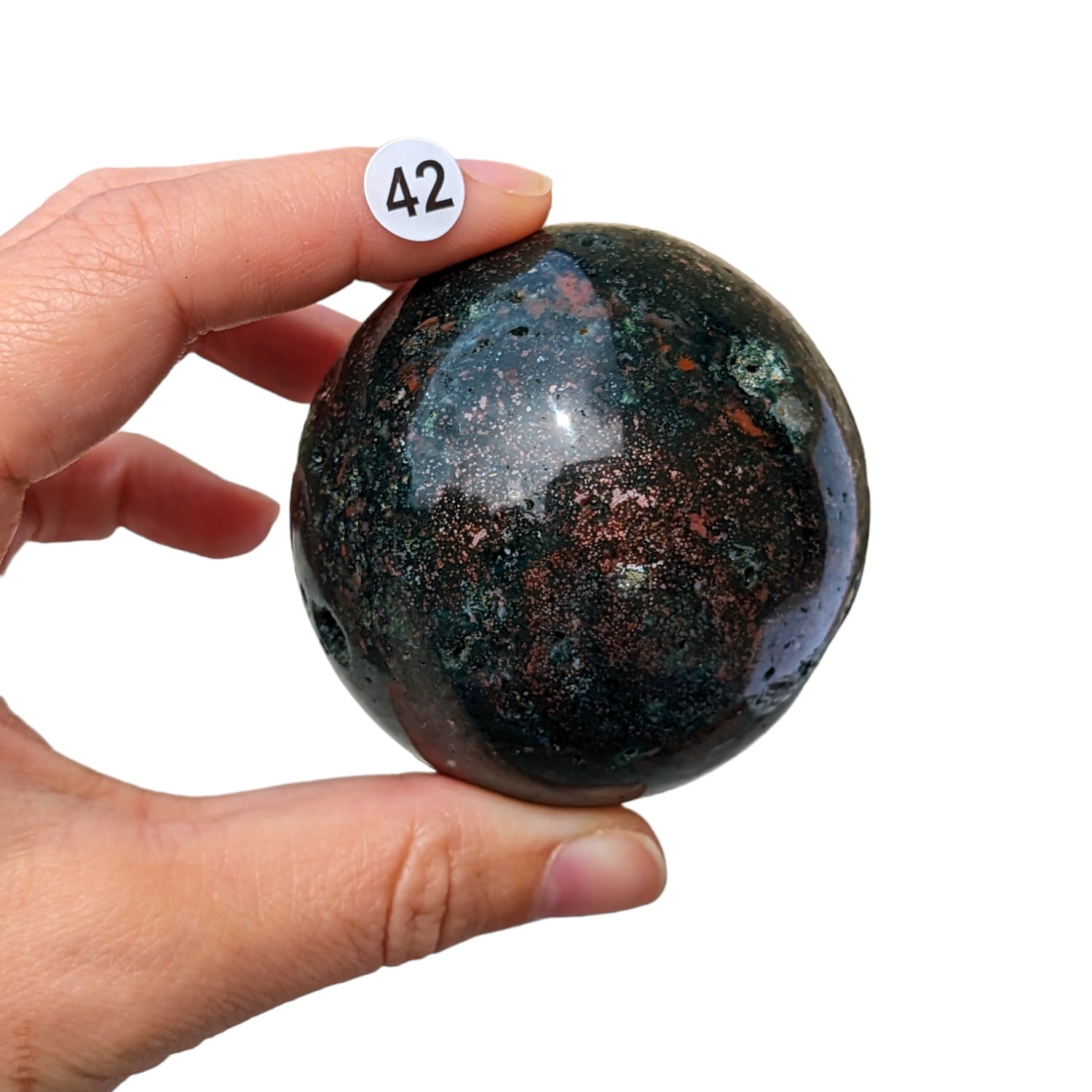 sphere en pierre jaspe orbiculaire