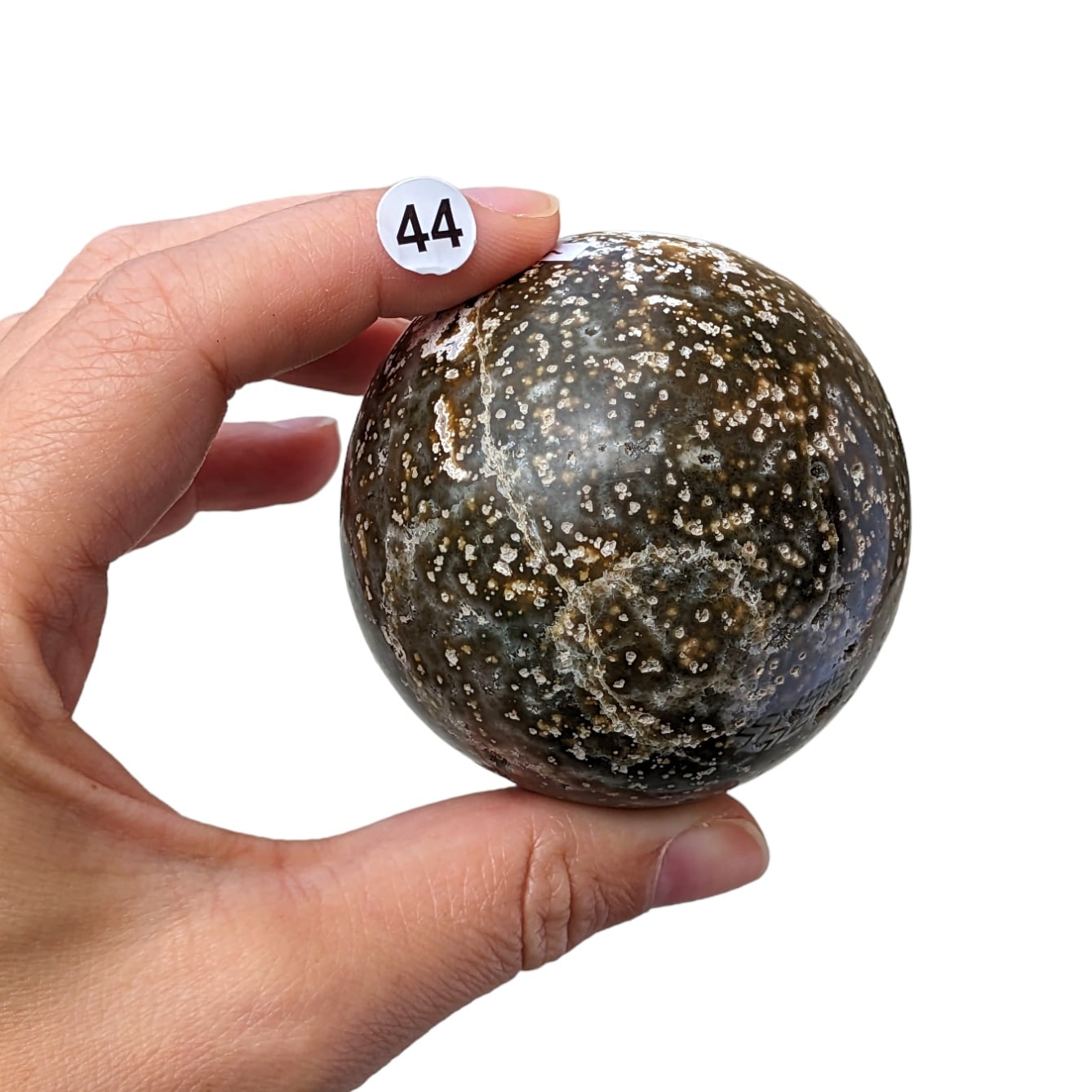 sphere en pierre jaspe orbiculaire 44