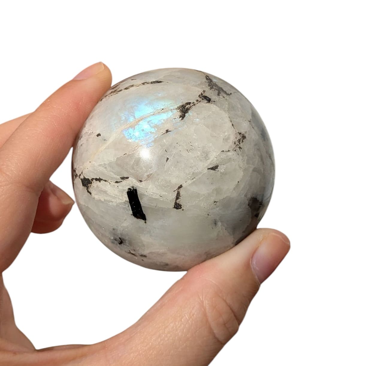 sphère labradorite blanche