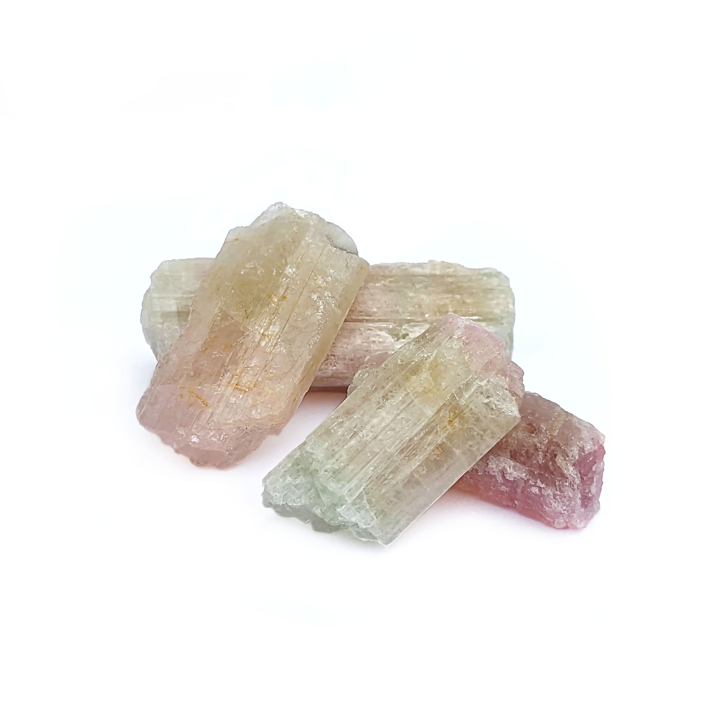 Pièces brutes de Tourmaline melon d’eau rose et verte