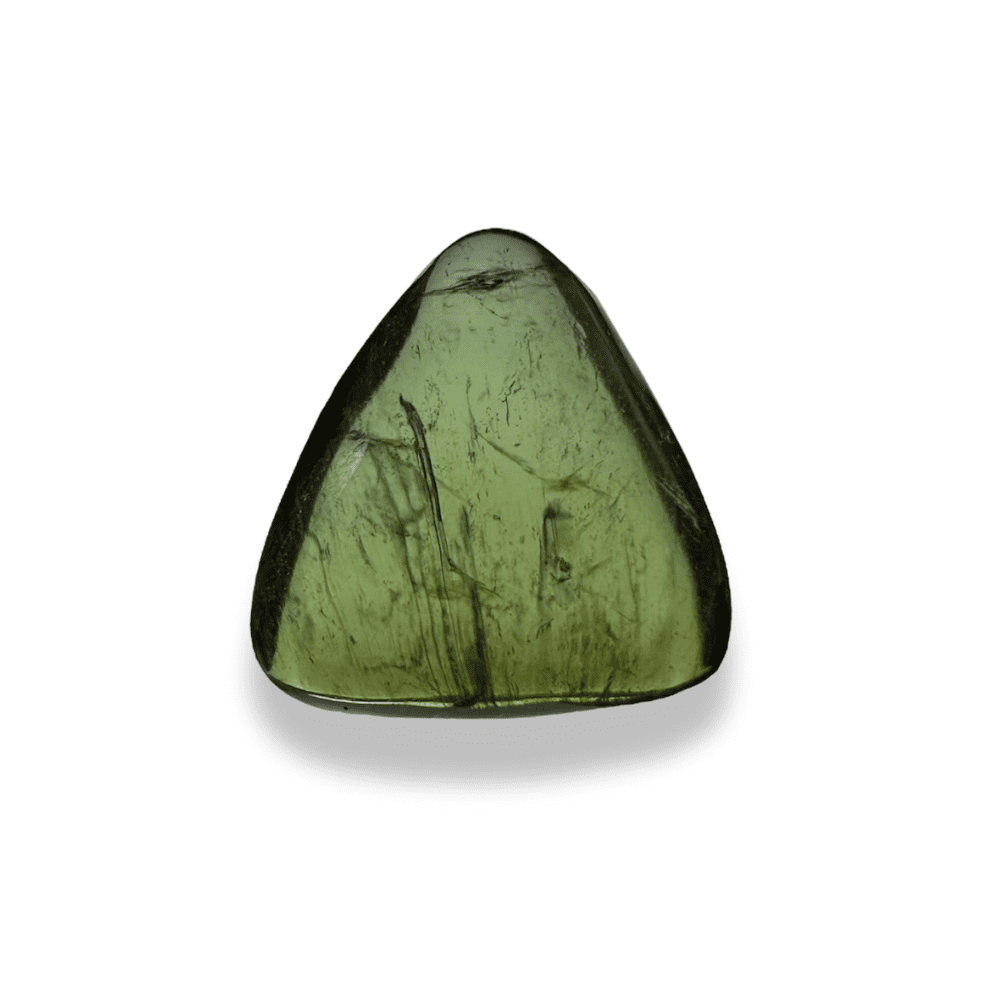 Tourmaline verte gemme du mozambique de 1,25 carat taillé en cabochon