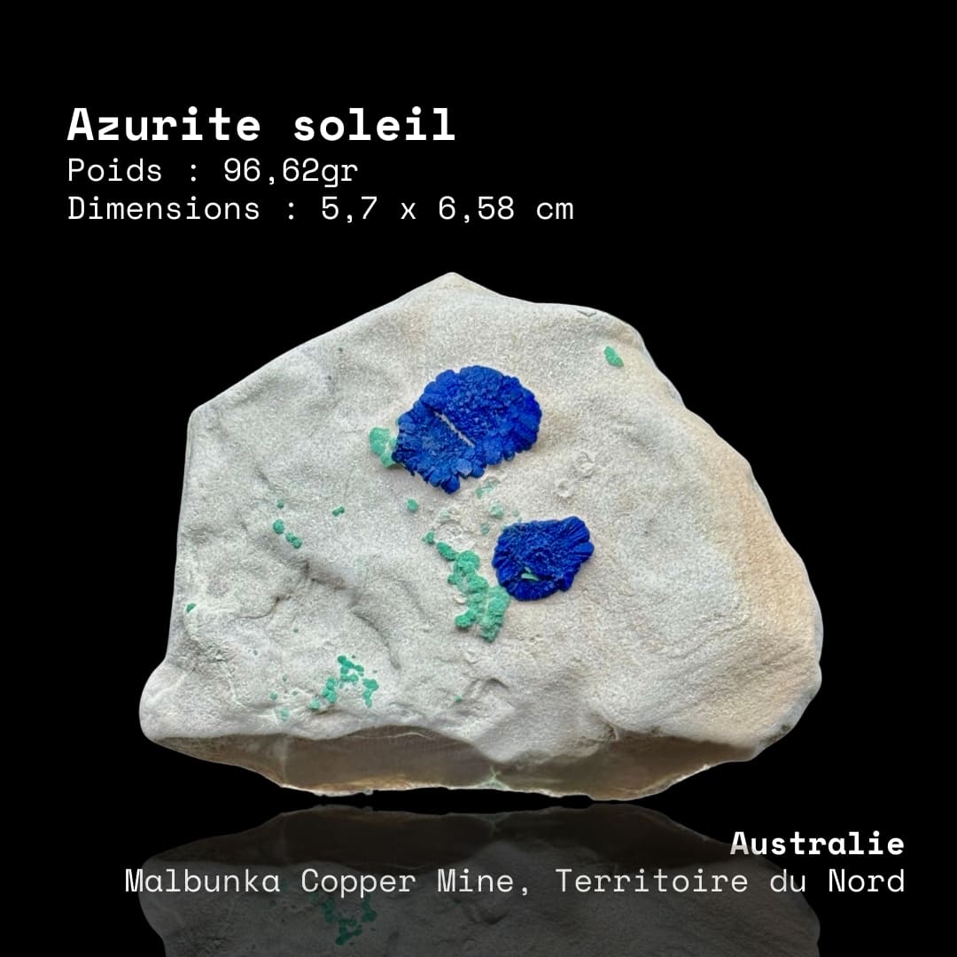 Duo d'Azurite "Soleil" et Malachite sur Matrice - Australie #02