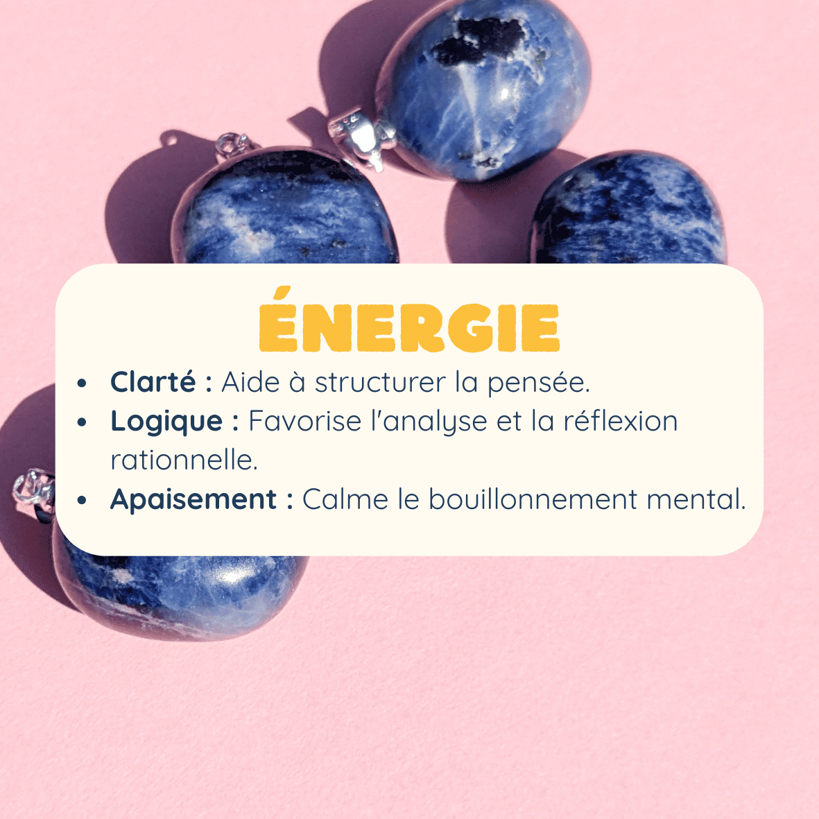 Pendentif en Sodalite Roulée – Clarté et Confiance en Soi