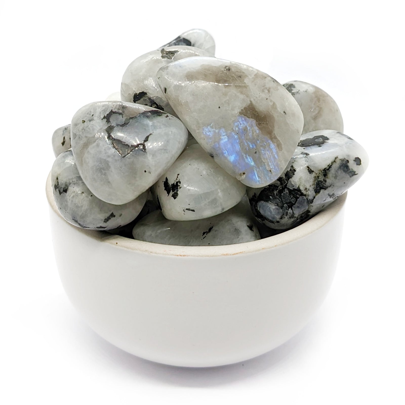 Bijoux et pierres en labradorite blanche