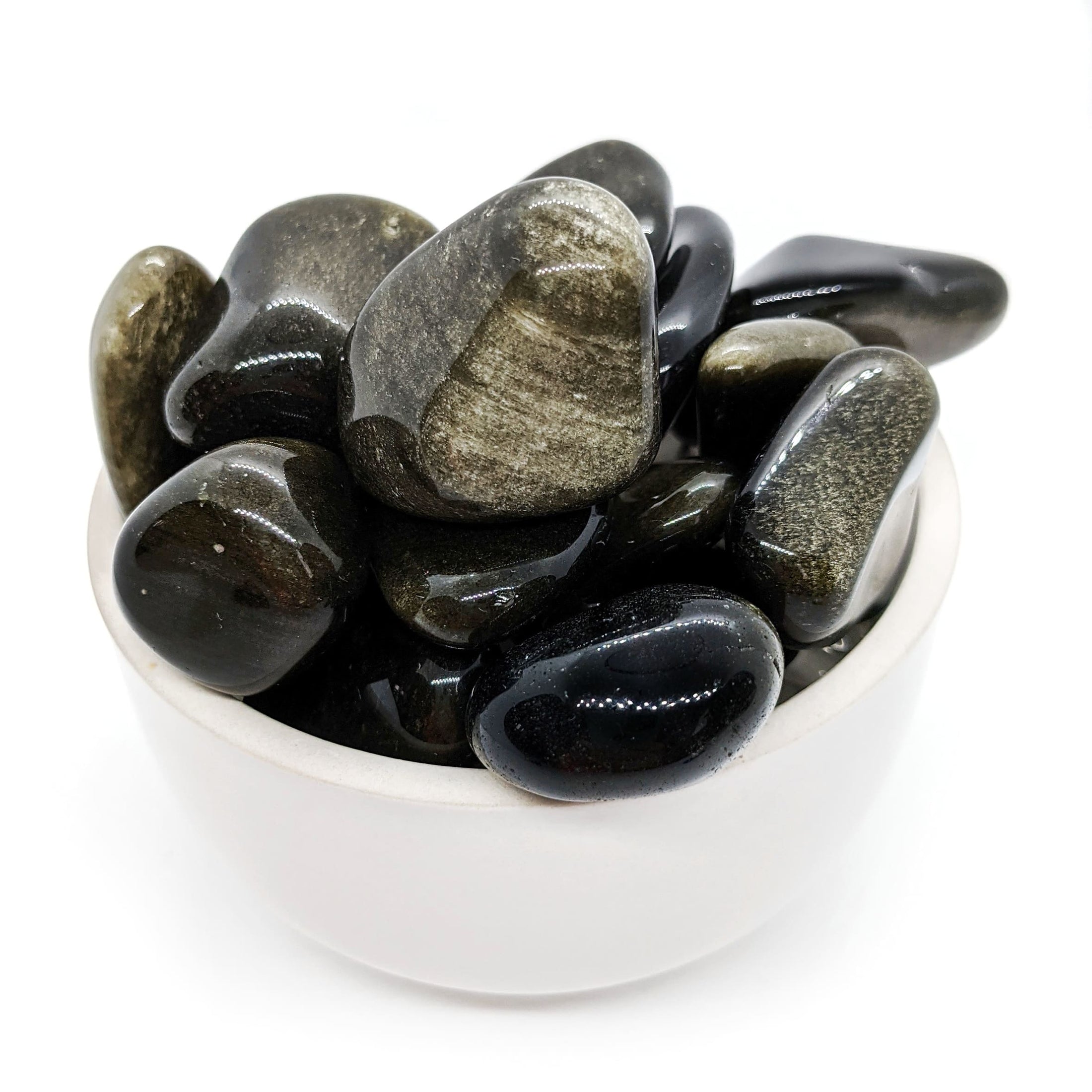 Bijoux et pierres en obsidienne dorée