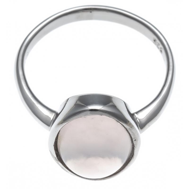 Bague Ovale en argent et pierre de Quartz rose