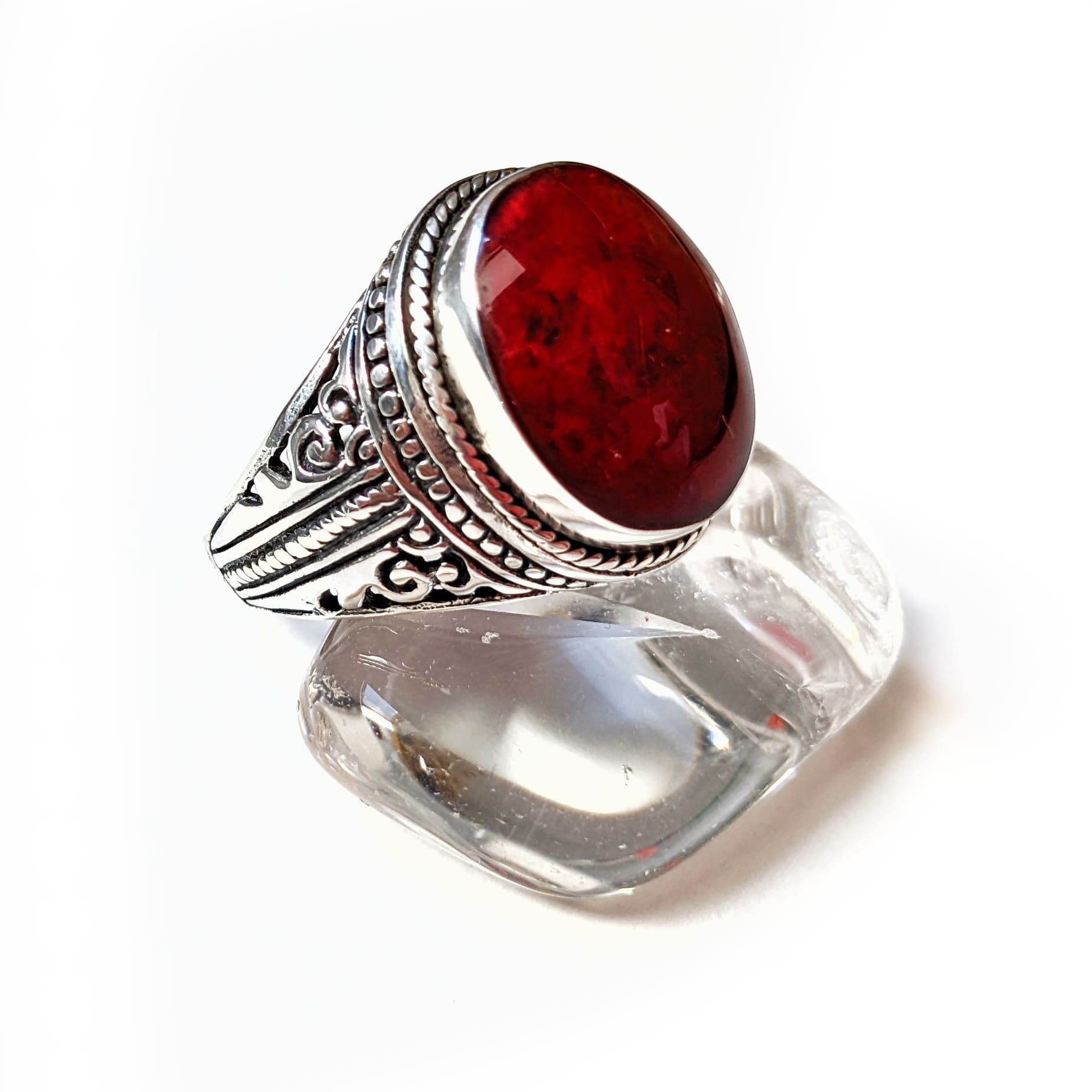 Bague homme pierre rouge new arrivals