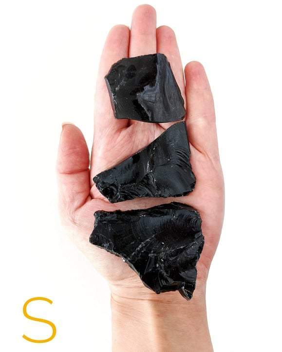 pierre obsidienne noire brute